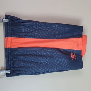Umbro dark gray and orange shorts